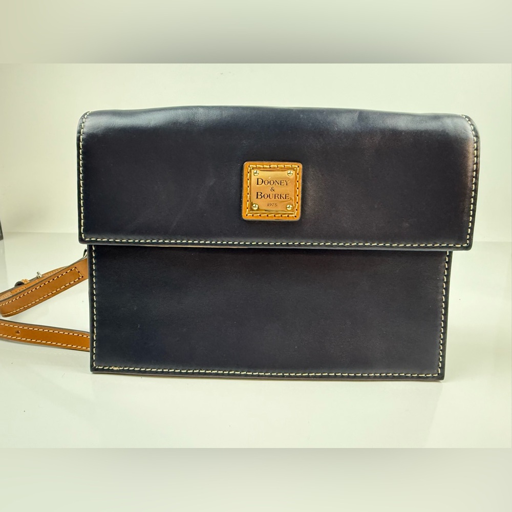 Dooney & Bourke Wexford Leather East West Flap Crossbody - Navy & Tan